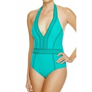 New Red Carter Sea Green Swimsuit Womens 4 Crochet One Piece